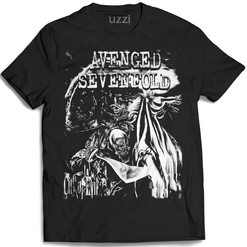 T-shirt à imprimé graphique Alternative Metal Band Avenged Sevenfold A7X