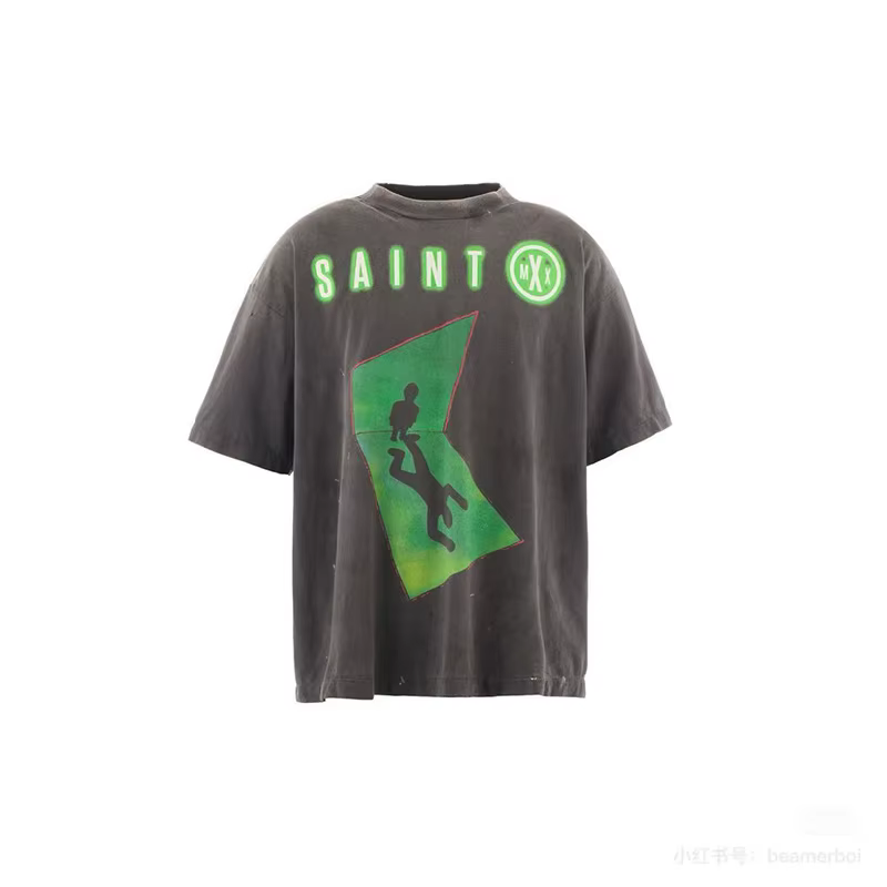 Streetwear Vintage SAINT t-shirt hommes femme meilleure qualité col rond décontracté printemps été coton nouveau lavé à