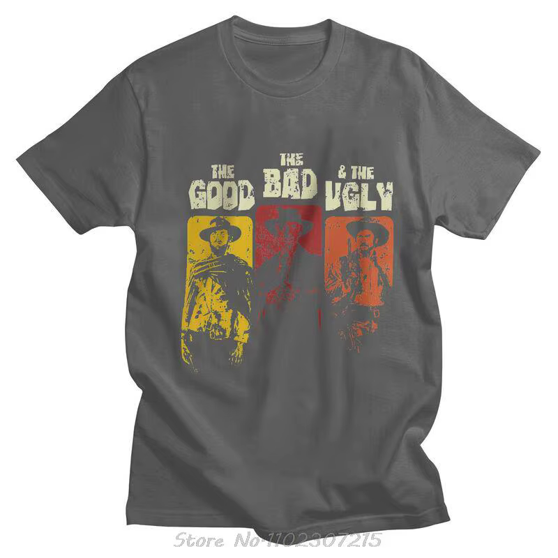 Le bon le mauvais et le laid hommes T-shirt coton t-shirts Clint Eastwood