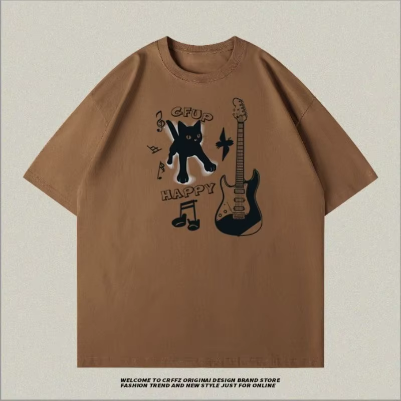 Coréen pas cher décontracté graphique imprimé coton T-shirt femmes hommes Harajuku Hip Hop Streetwear surdimensionné