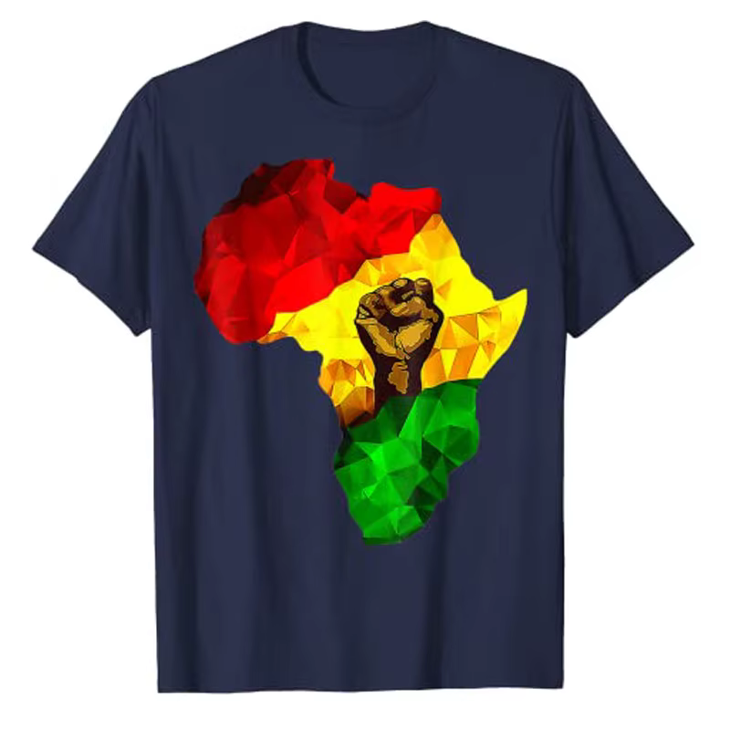 Carte d'afrique main montante Juneteenth fierté africaine jour de la liberté T-Shirt histoire noire vêtements