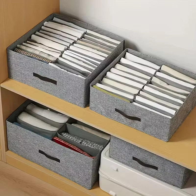Organisateur de rangement pour vêtements de garde-robe, boîte de rangement épaissie pour pulls et t-shirts, boîte de rangement pour pantalons, organisateur de sous-vêtements et chaussettes pour la mai