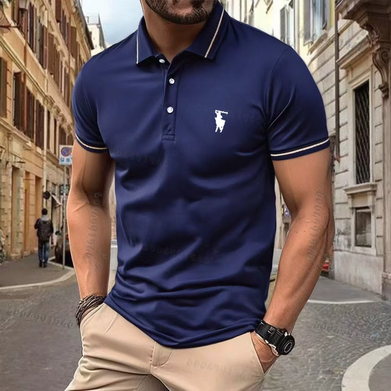 Polo décontracté pour homme - Haut polyvalent, tendance, de haute qualité, confortable, respirant, doux pour la peau, coupe ample
