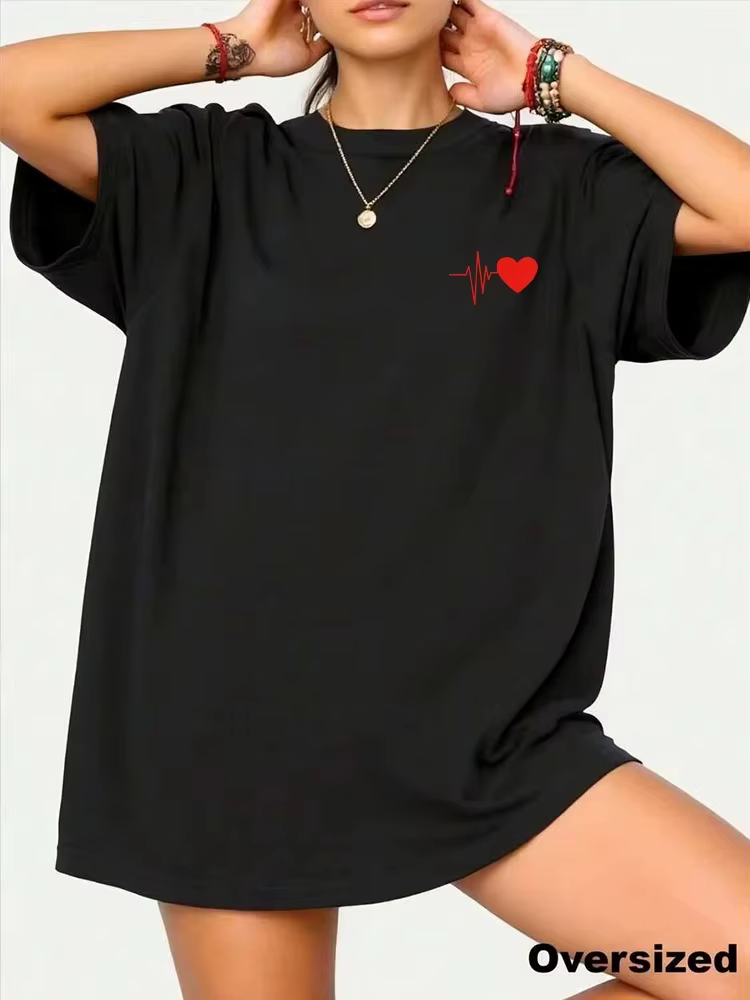 Nouveau T-shirt tendance pour femme 2026 – Classique noir/blanc