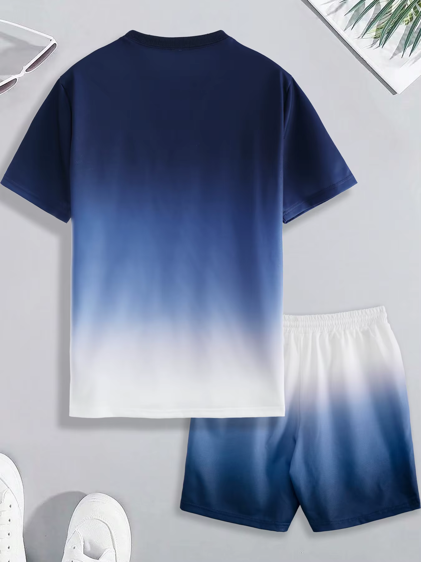 Ensemble T-shirt et short pour homme avec imprimé dégradé Paris