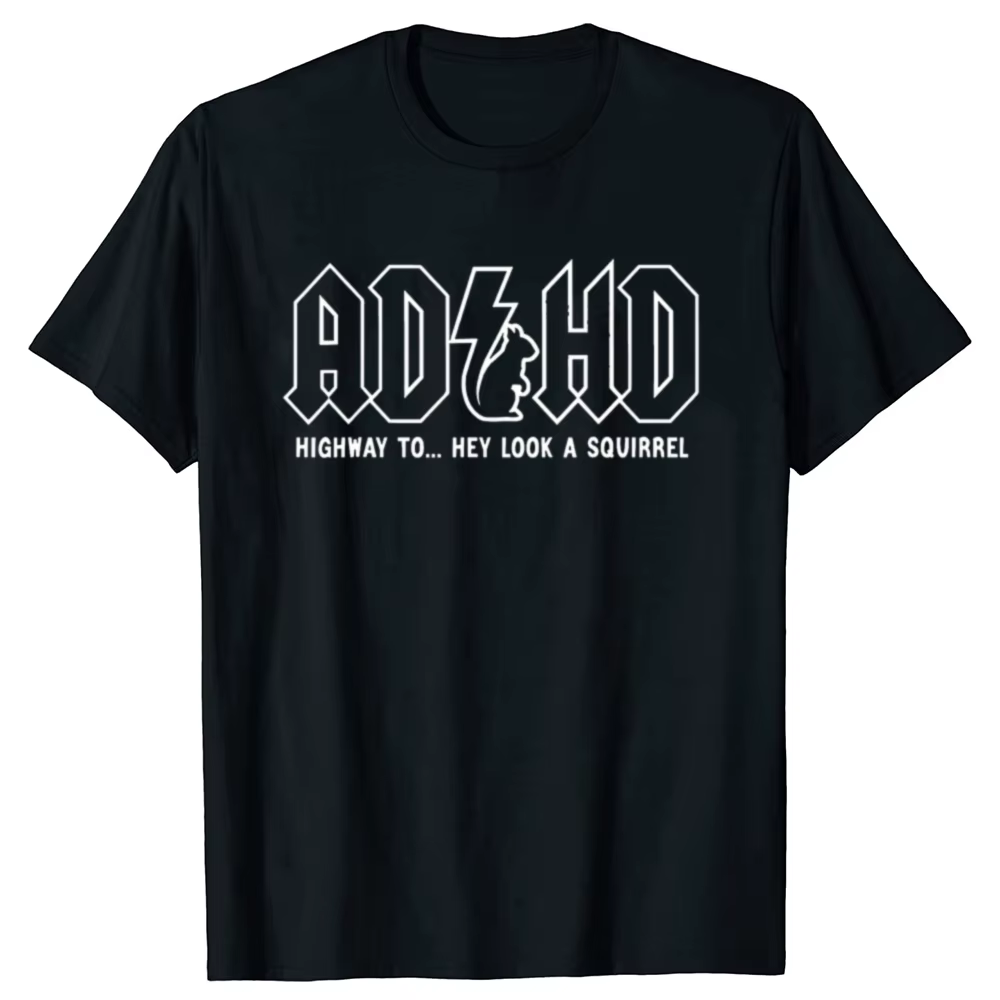 Nouveauté 2026 T-shirt Homme Amusant pour l'ADHD