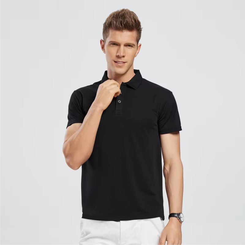Polo uni en coton pour hommes
