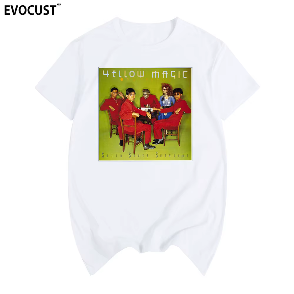 T-shirt jaune YMO de Magic Orchestra pour hommes et femmes