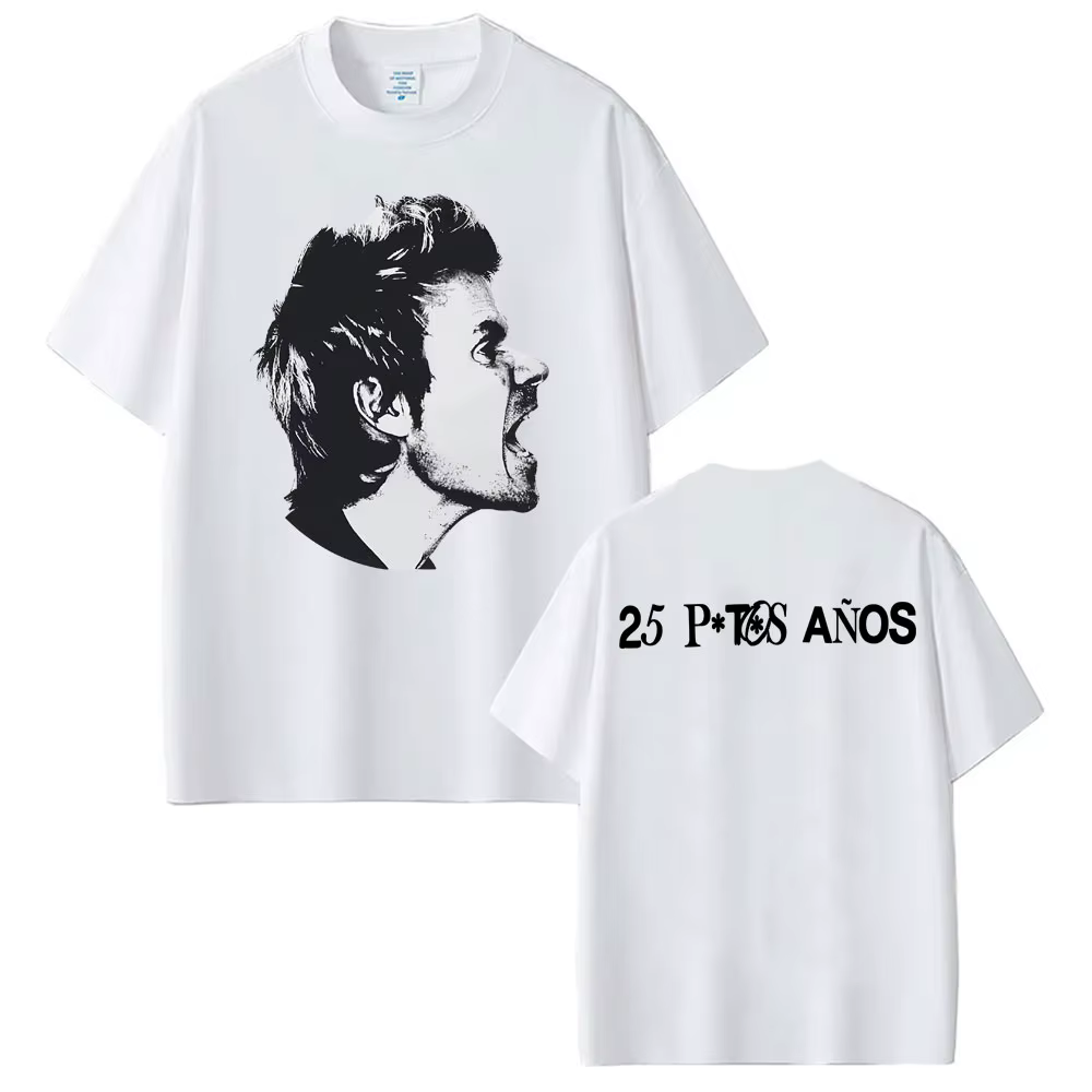 Dani Martín Concierto 25 ans Album T-shirts hommes femmes Vintage haute rue Hip Hop t-shirt 100% coton à manches courtes