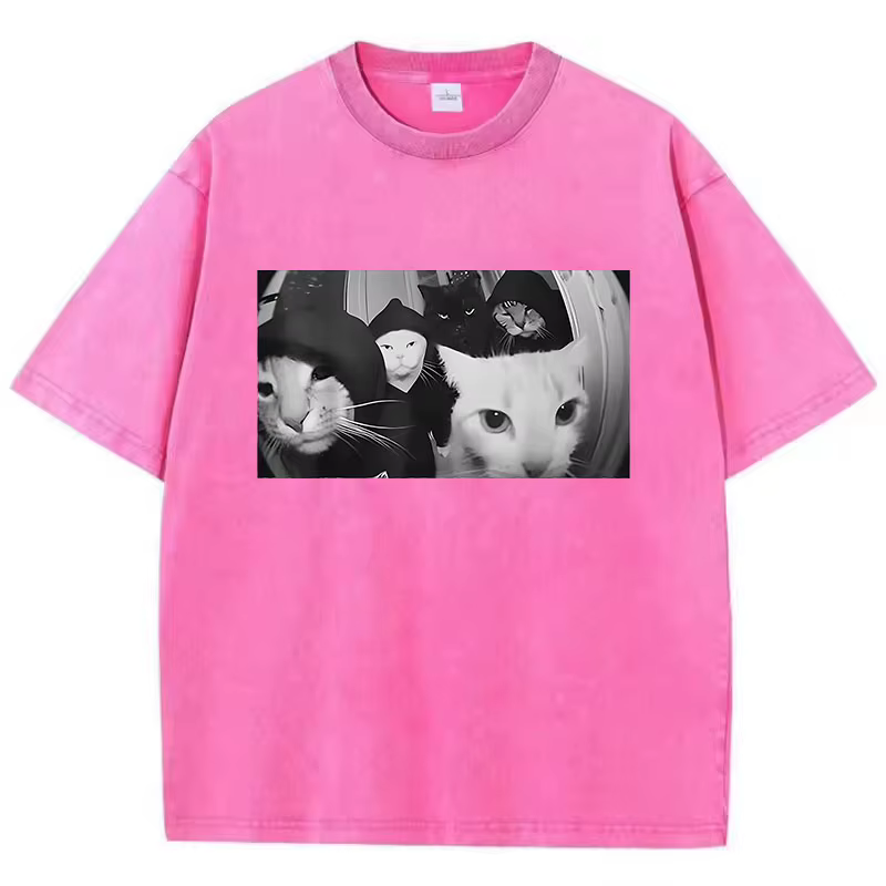 T-shirt tendance vintage délavé 100% coton