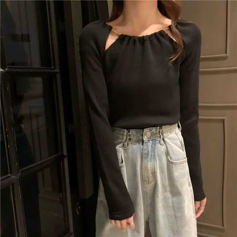 T-shirt à manches longues pour femmes au printemps et en automne 2025