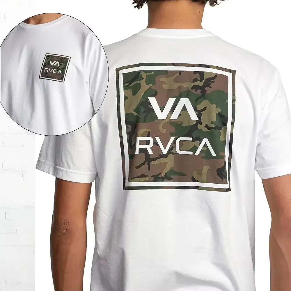 RVCA hommes graphique à manches courtes col rond t-shirt coton rétro rue mode