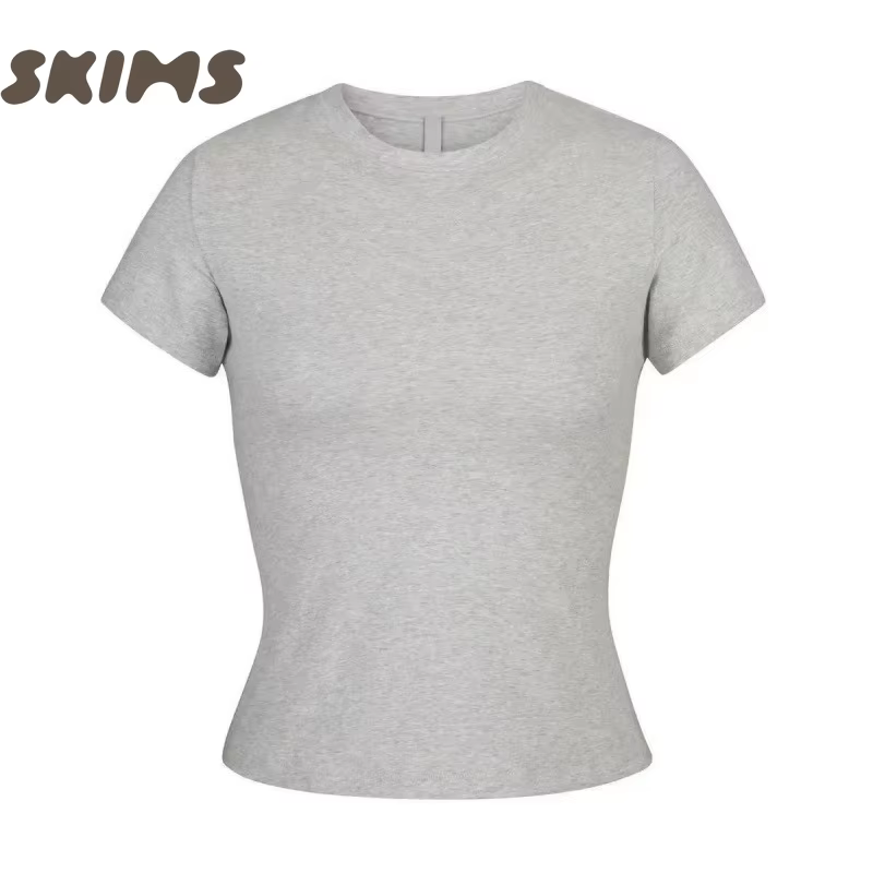 Skims T-shirt basique à col rond et manches courtes pour femme