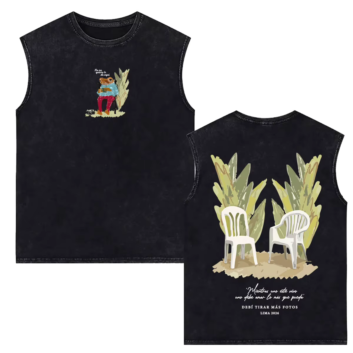 Débardeurs Rapper Bad Bunny effet délavé