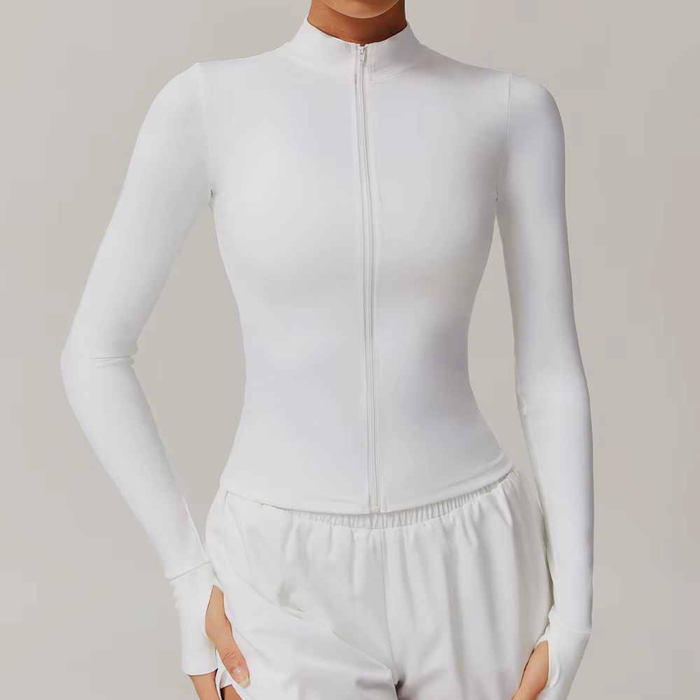 Femmes Zip Fitness Yoga chemise hiver chaud haut de sport femme