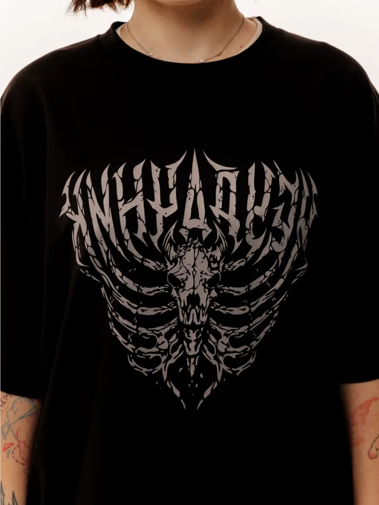 T-shirt Homme Oversize Streetwear Harajuku 5opka « Неудачник » Imprimé Graphique Rétro Hip Hop Esthétique Goth Y2K Manches Courtes
