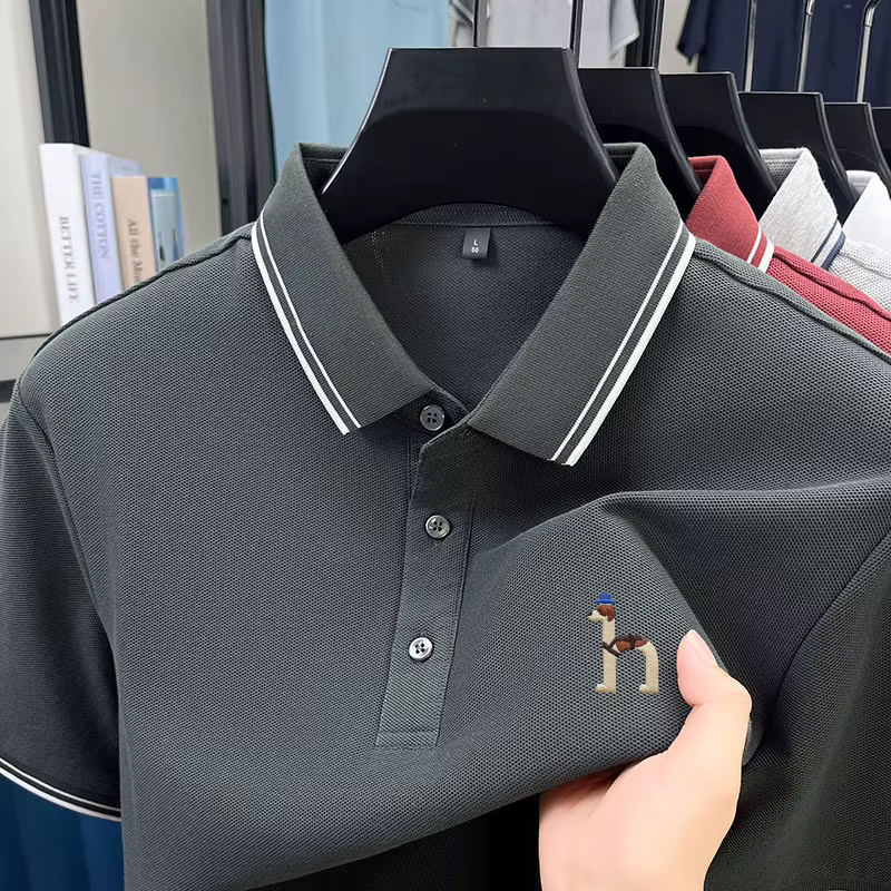 Polo brodé de marque haut de gamme pour homme
