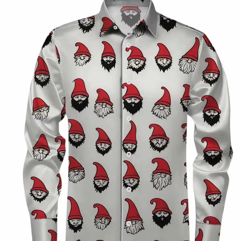 Chemise de noël à manches longues pour hommes