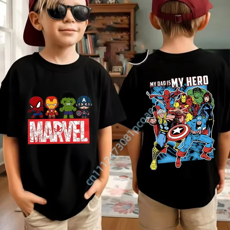 T-shirts décontractés à manches courtes et col rond pour enfants
