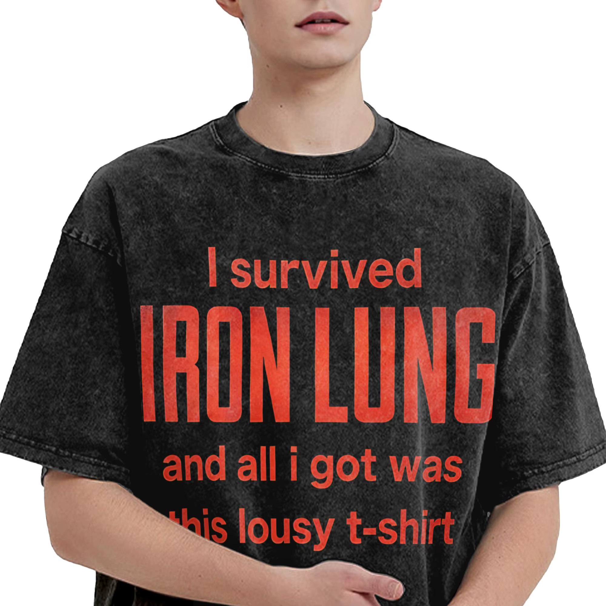 T-shirts délavés Iron Lung Markiplier Movie 2026 Streetwear Hip Hop Nouveauté