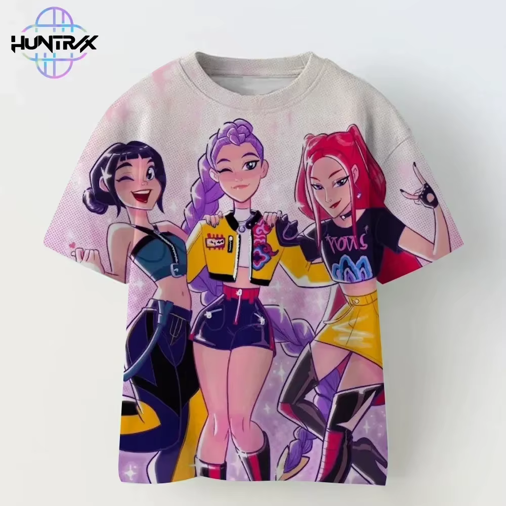 T-shirt à manches courtes 3D pour enfants, T-shirt décontracté à la mode de style K-pop, adapté aux hommes et aux femmes, vêtements d'anime