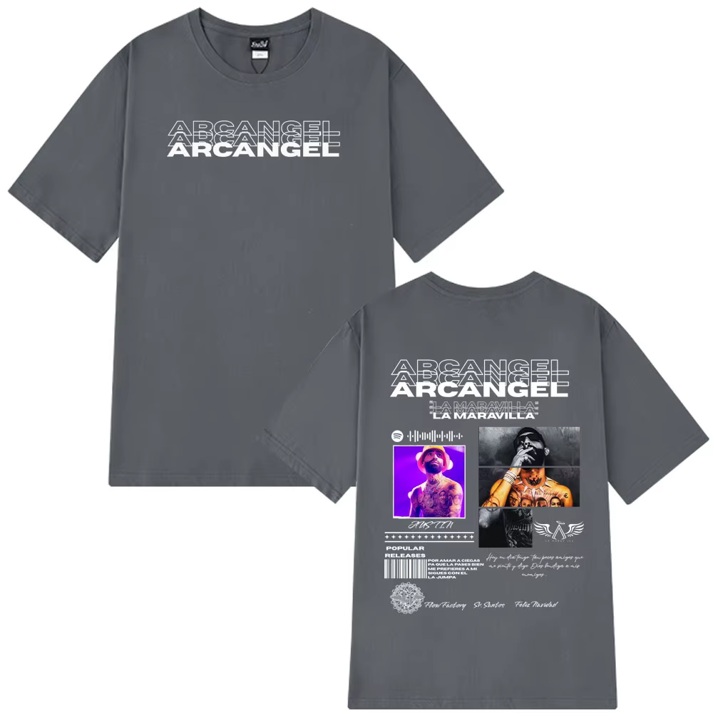 T-shirt de la tournée d'album du rappeur Arcangel pour hommes et femmes, mode hip-hop, t-shirt à manches courtes surdimensionné, t-shirt décontracté gothique punk en coton