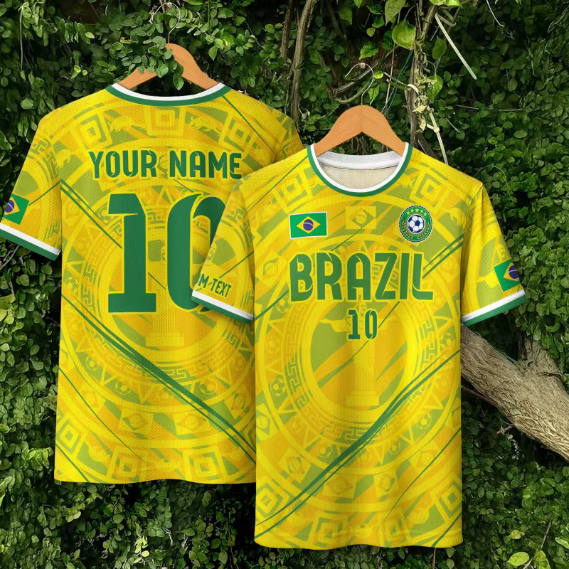 T-shirt à motif de maillots brésiliens pour hommes