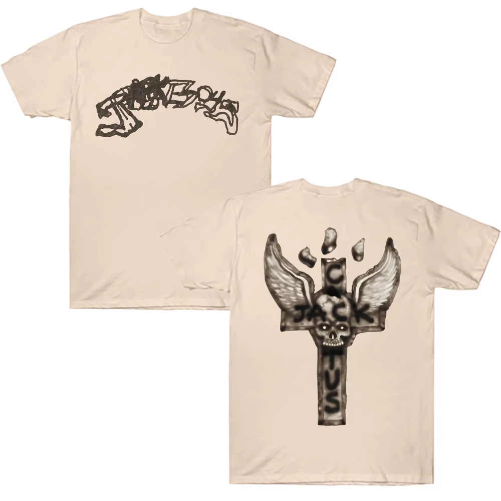 JACKBOYS 2 Album Art Graffiti T-shirt Traviss Scott Cactus Jack hauts ample décontracté coton col rond manches courtes