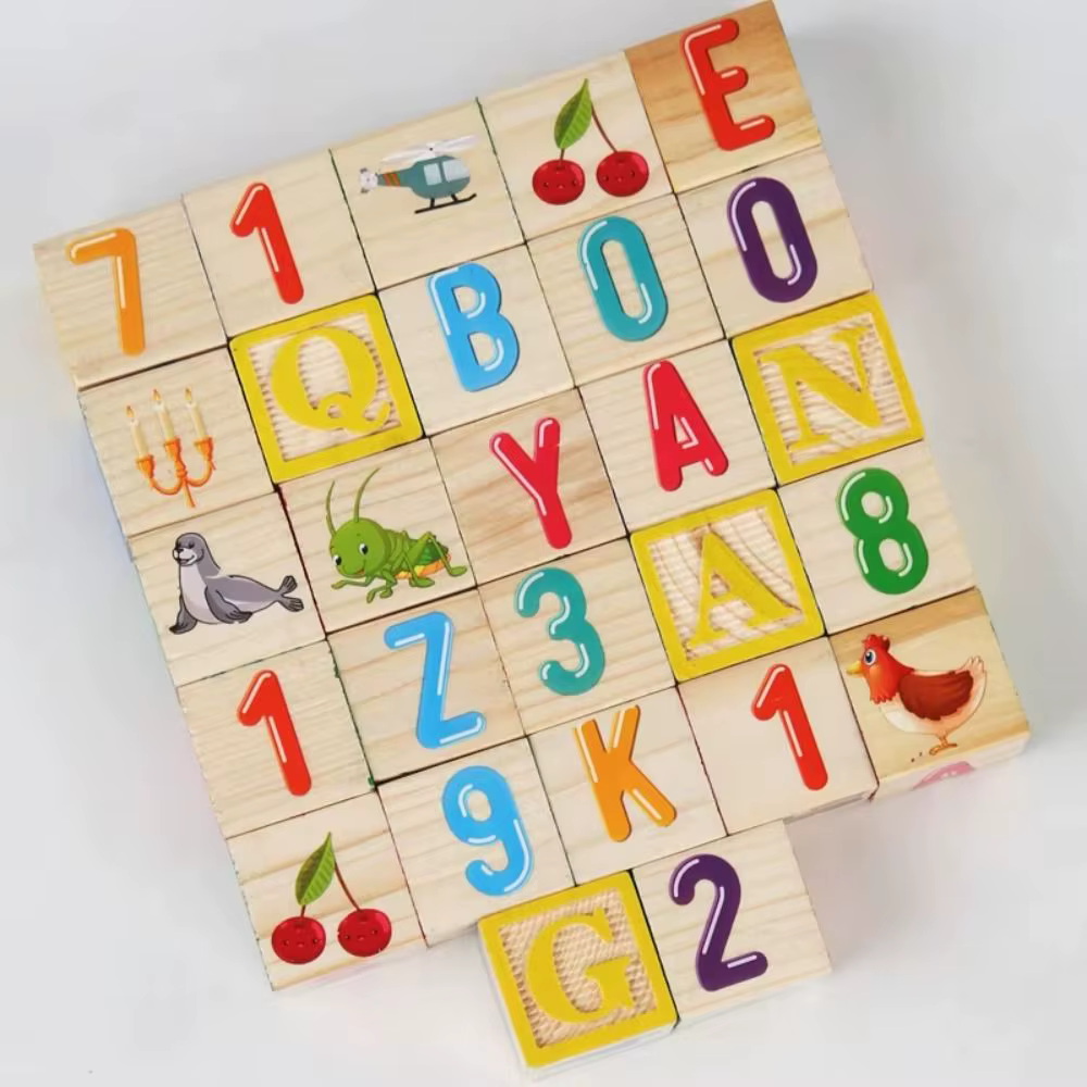 Blocs de construction en bois pour apprentissage Cognitif