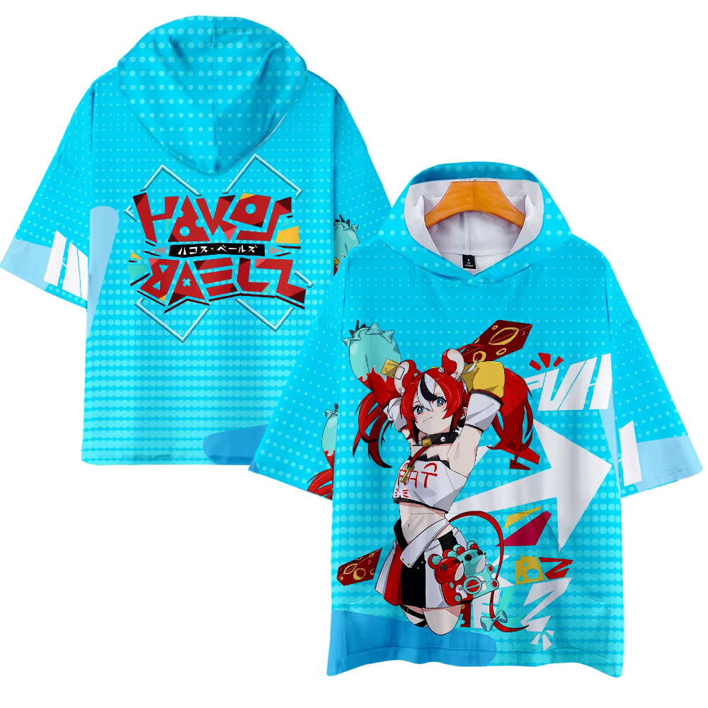 VTuber-T-shirt à capuche Hakos Baelz pour hommes et femmes