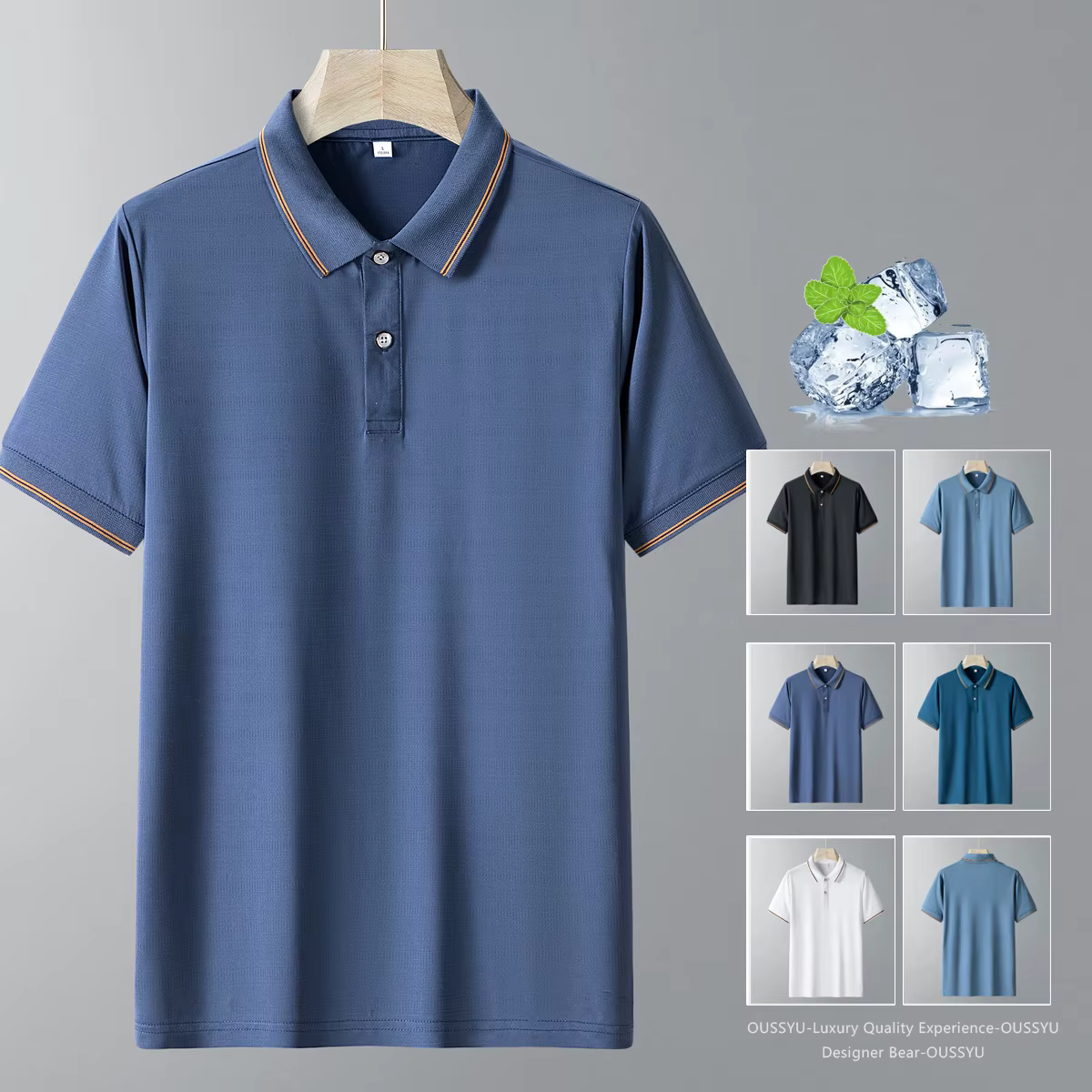 Polo d'été OUSSYU pour homme à séchage rapide