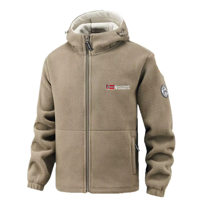 Sweat à capuche polaire pour homme – Veste de sport décontractée chaude pour l'hiver