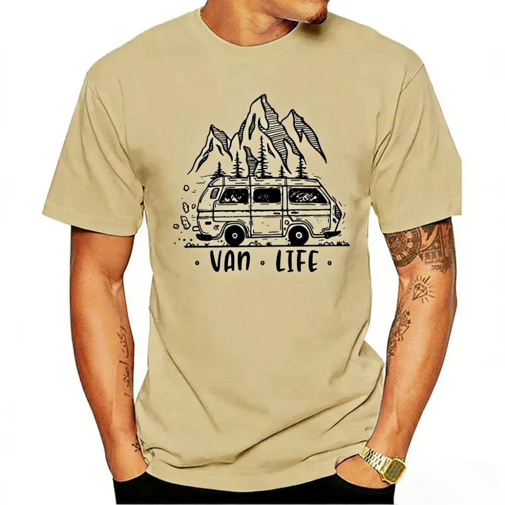 Hommes vêtements Van Life dames Camping imprimé T-Shirt homme conception T petit haut