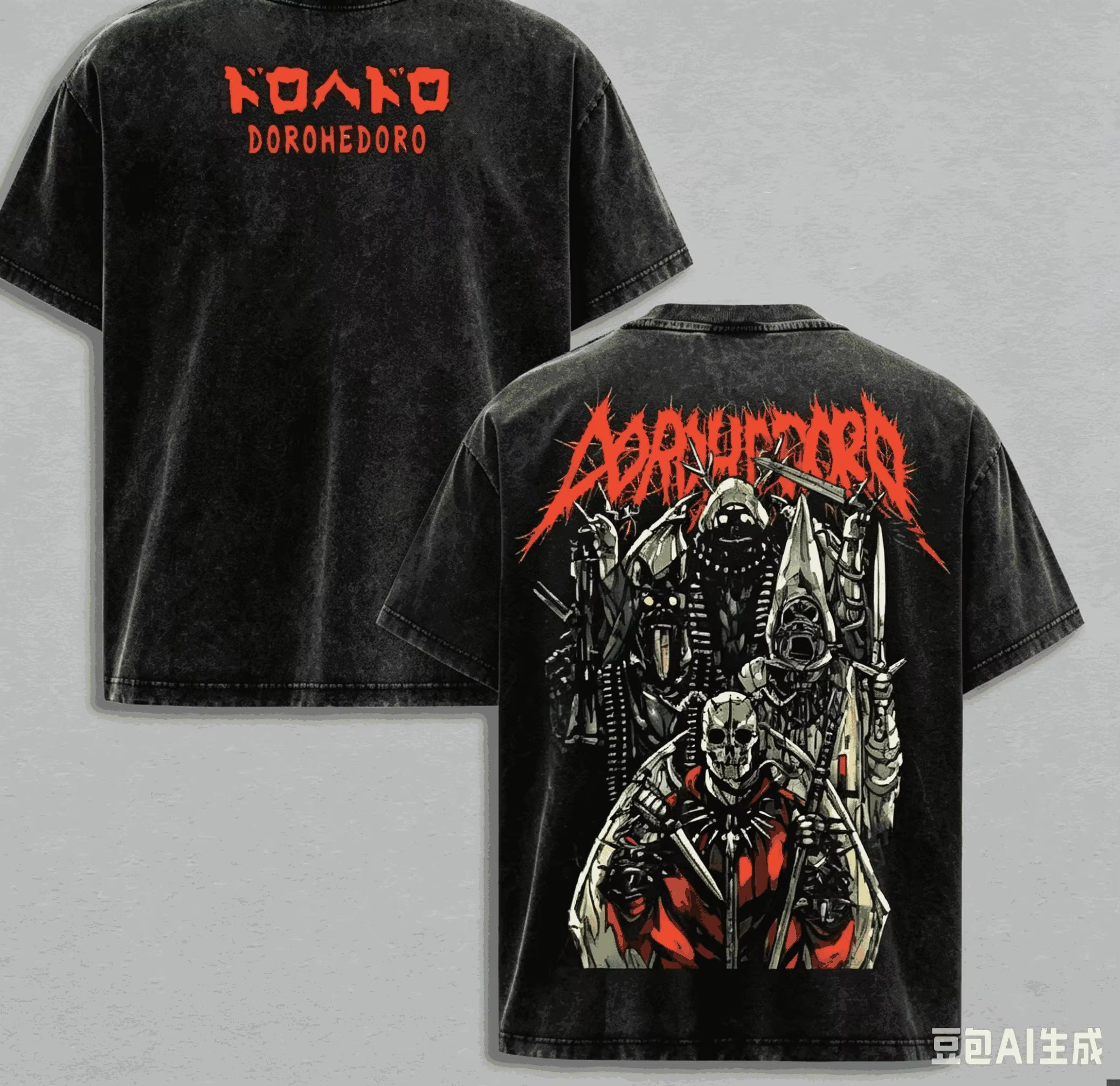 T-shirt délavé Dorohedoro pour les amateurs d'anime