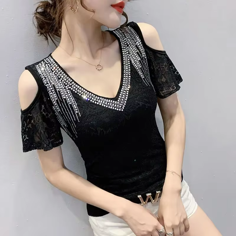 T-shirt à paillettes pour femmes
