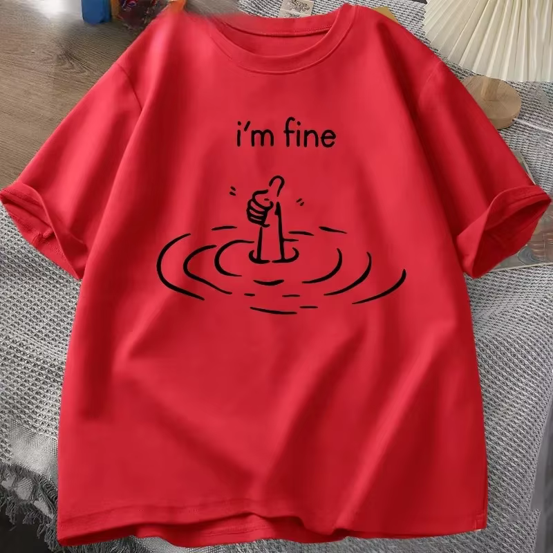 T-shirt imprimé Im Fine Back pour femmes