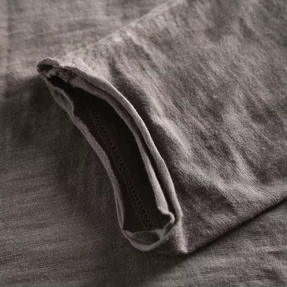 Zecmos – t-shirt à manches longues et col en V pour homme