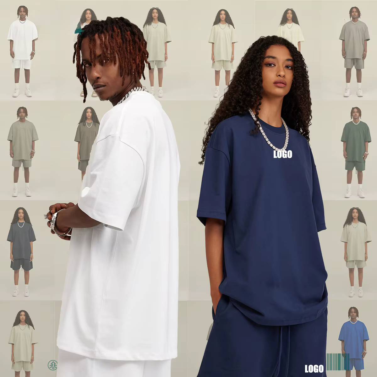 T-shirt ample à manches courtes délavé pour hommes