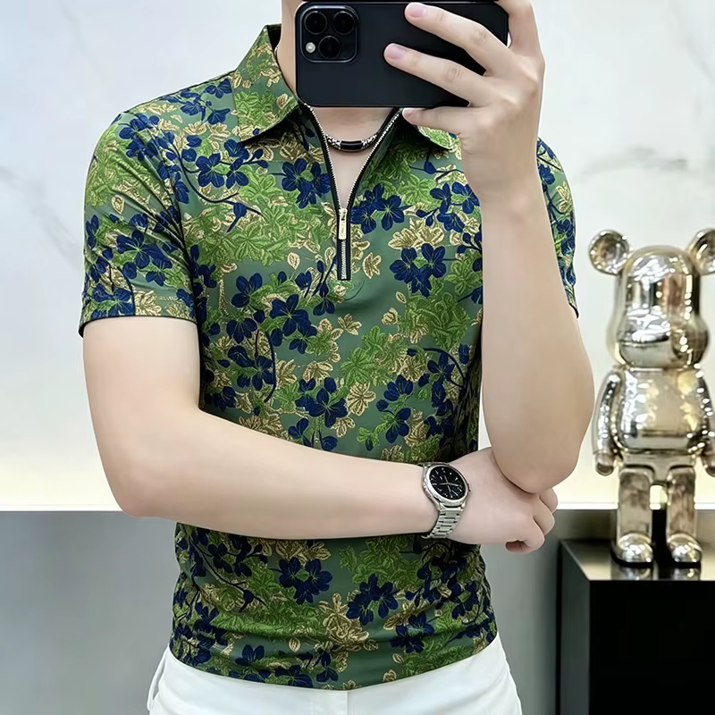 Polo imprimé tendance d'été pour homme