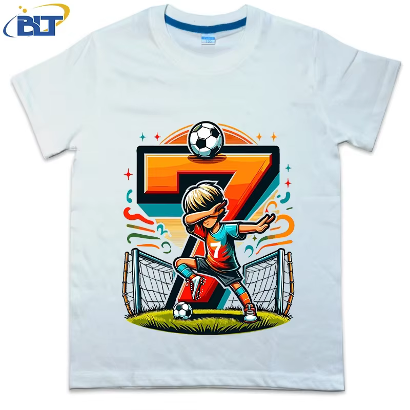 T-shirt d'été en coton à manches courtes pour enfants de 7 ans