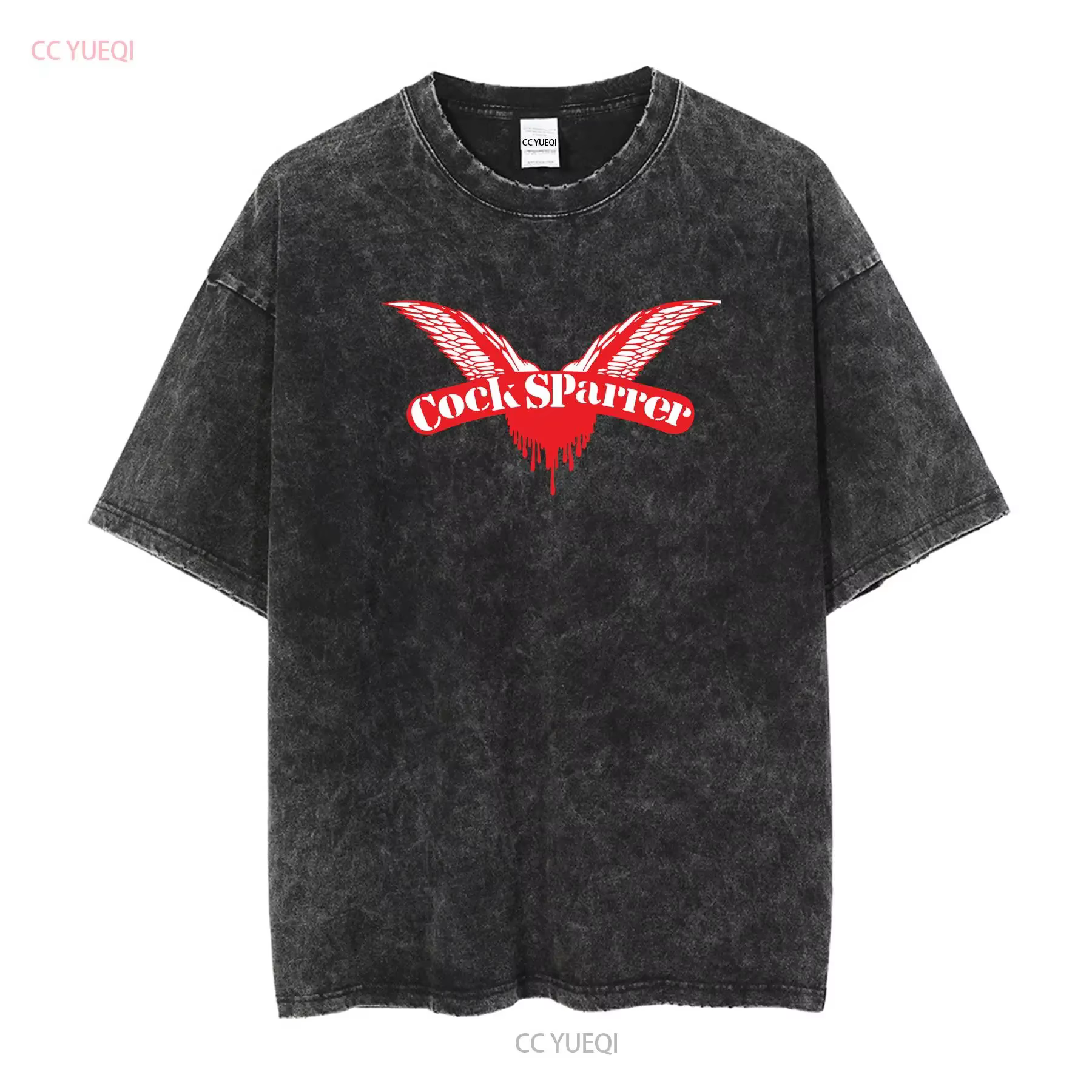 COCK SPARRER LOGO t-shirt noir S XXL Skinhead Oi Punk dernier station 4 peaux vintage lavé légèrement polyvalent décontracté