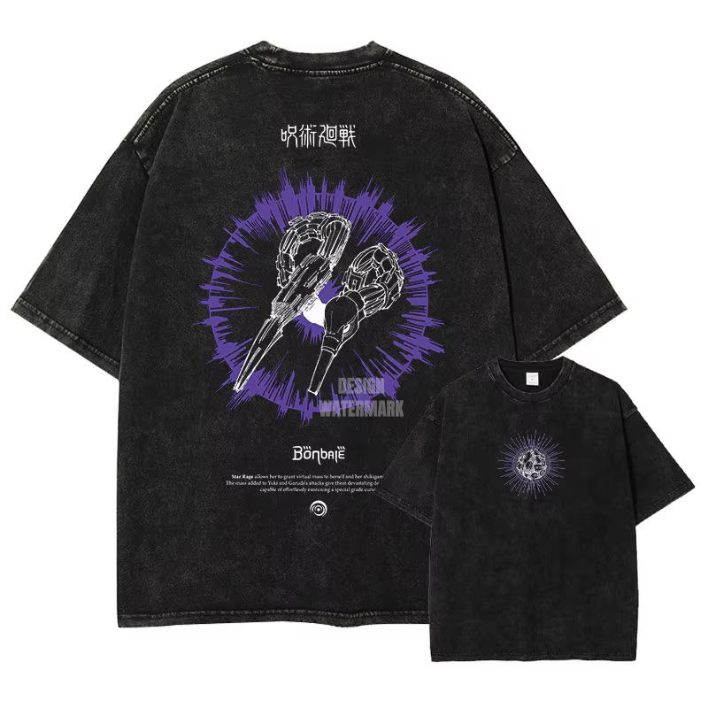 Choso T-shirts Gojo Unlimited Void Oversized Vintage Washed T Shirt Manga Short Sleeve Retro