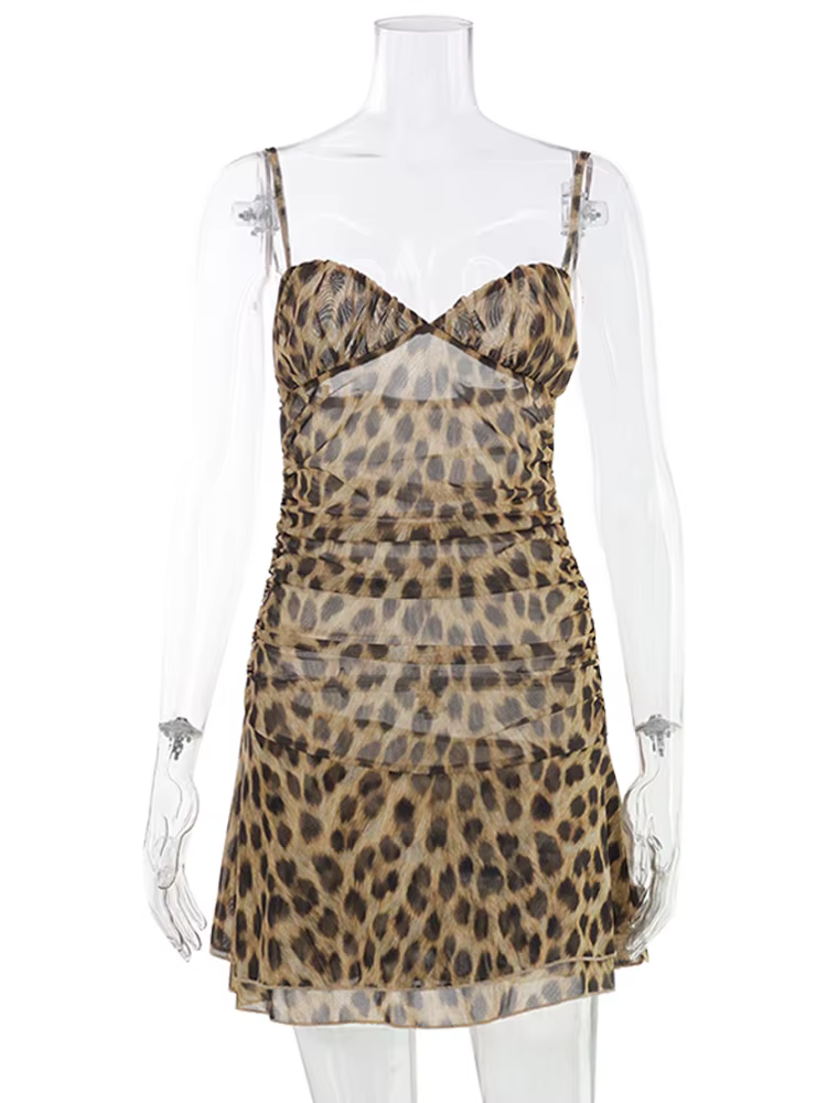 CNYISHE Robes Fourreau Léopard Sexy Chic pour Femme – Tenues Décontractées et de Soirée