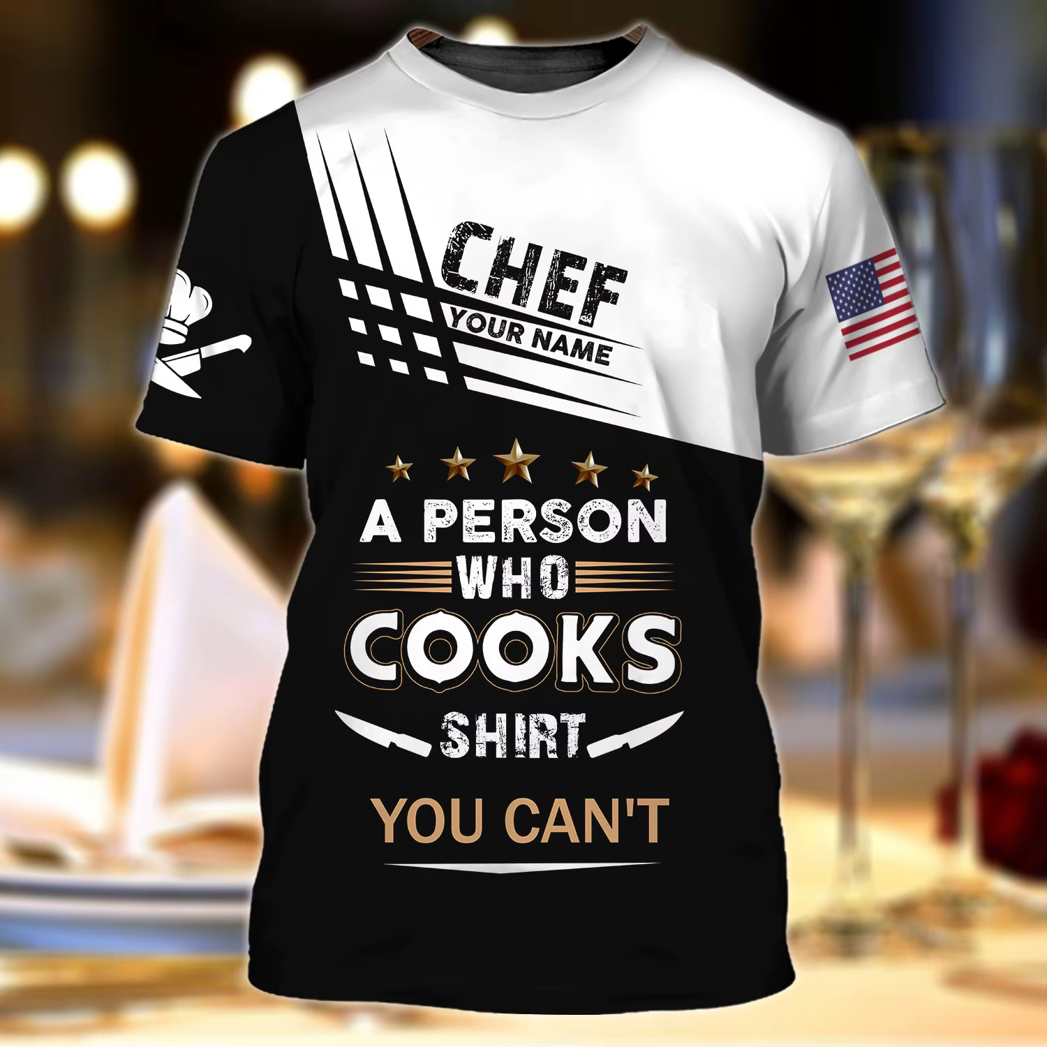 2025 offre spéciale mode t-shirt Chef cadeaux nom personnalisé 3D imprimé hommes été à manches courtes unisexe sport décontracté T-shirt DW37