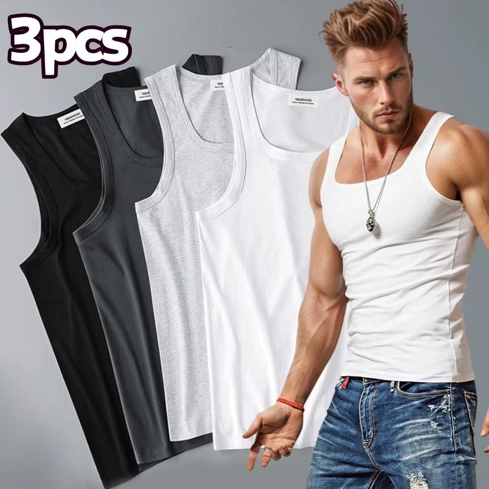 T-shirt sans manches en coton pour hommes et femmes