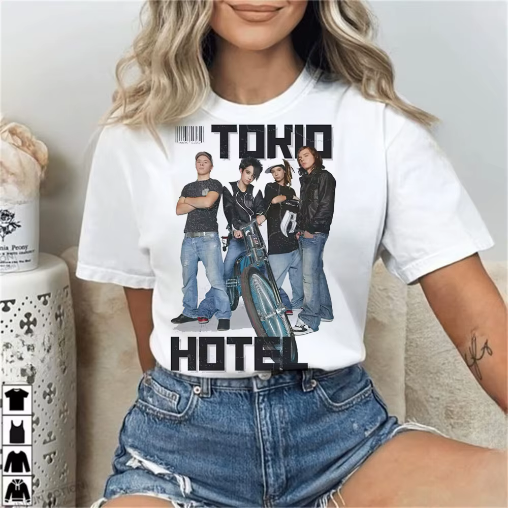 Tokio Hotel t-shirt adolescent graphique classique respirant coloré université psychédélique t-shirt classique streetwear Grunge confortable