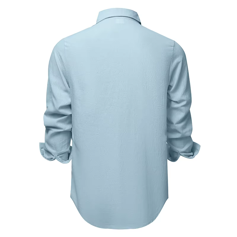 Chemise en coton et lin pour homme, vêtements décontractés pour homme, hauts de qualité supérieure, chemises noires et blanches, chemise à manches longues pour homme, style business