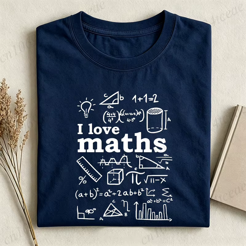 T-shirts humoristiques « I Love Math » pour hommes et femmes