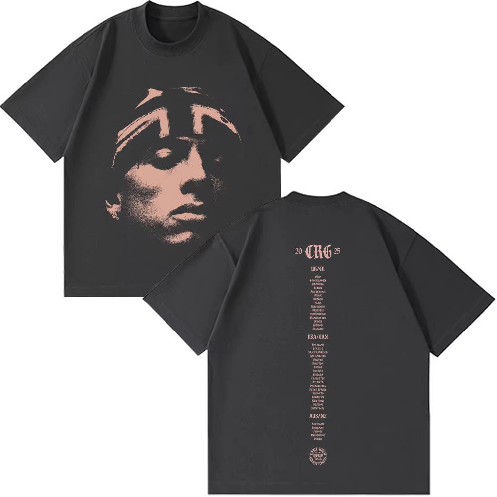 Rappeur Central Cee ne peut pas RUSH GREATNESS World Tour 2025 T-shirt hommes femmes mode Hip Hop manches courtes surdimensionné t dessus de chemise