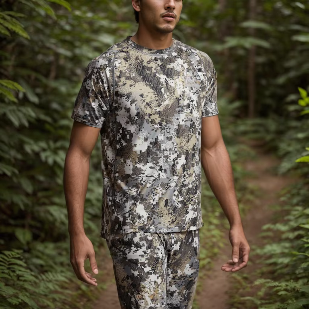 T-shirt pour homme, antibactérien, séchage rapide, imprimé camouflage, chasse, manches courtes, vêtements de chasse d'été